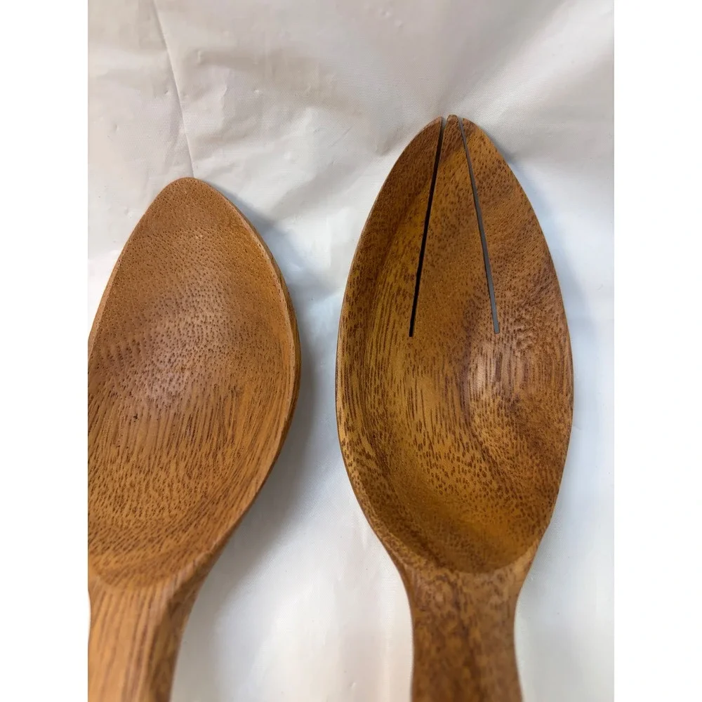 Vintage Rosas Philippine Handicrafts Monkey Pod Wood Serving Tray & Salad Server